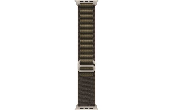 Apple Watch Ultra 4 Natural Titanium Case with Dark Olive Alpine Loop - Large (MJCR4+MK7C4)