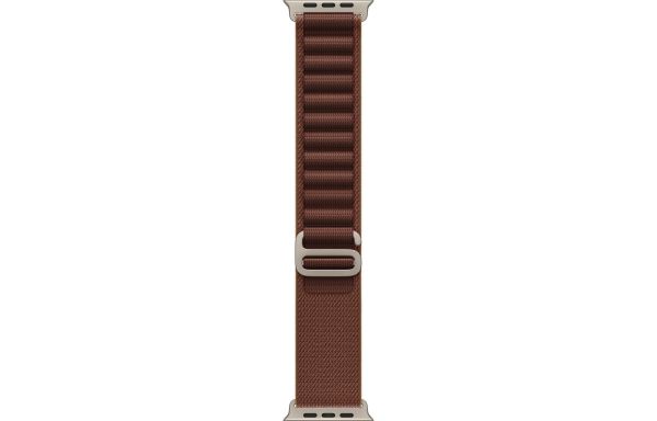 Apple Watch Ultra 4 Natural Titanium Case with Burgundy Alpine Loop - Small (MJCR4+MK7D4)