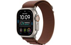 Apple Watch Ultra 4 Natural Titanium Case with Burgundy Alpine Loop - Large (MJCR4+MK7F4)