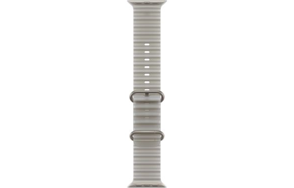 Apple Watch Ultra 4 Natural Titanium Case with Translucent Gray Ocean Band (MJAD4)