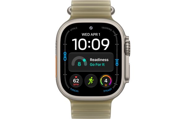 Apple Watch Ultra 4 Natural Titanium Case with Translucent Kelp Ocean Band (MJCR4+MK7M4)