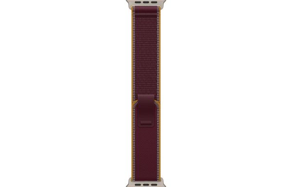 Apple Watch Ultra 4 Natural Titanium Case with Burgundy Trail Loop - M/L (MJCR4+MK8H4)