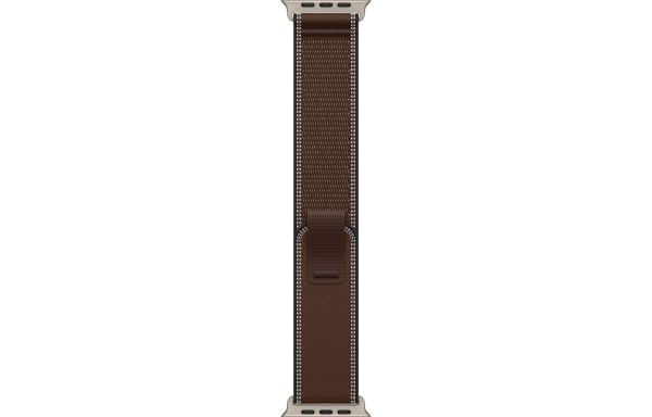 Apple Watch Ultra 4 Natural Titanium Case with Dark Umber Trail Loop - M/L (MJCR4+MK8K4)