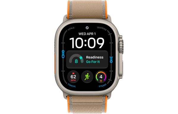 Apple Watch Ultra 4 Natural Titanium Case with Sand Trail Loop - S/M (MJAJ4)