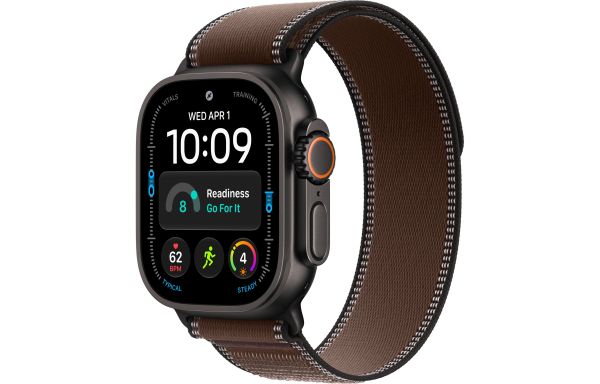 Apple Watch Ultra 4 Black Titanium Case with Dark Umber Trail Loop - S/M (MJCT4+MKAA4)