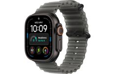 Apple Watch Ultra 4 Black Titanium Case with Translucent Black Ocean Band (MJAY4)