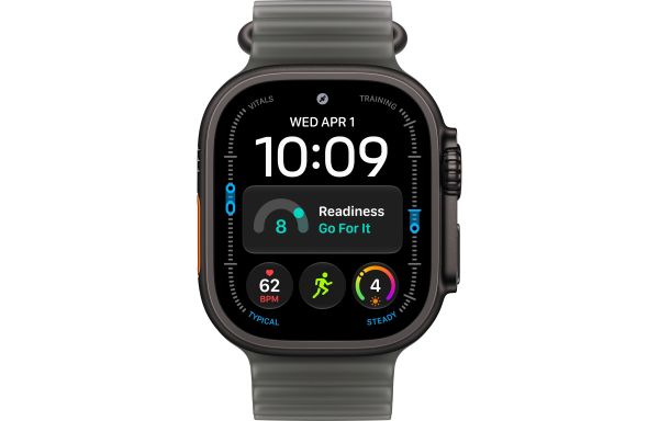 Apple Watch Ultra 4 Black Titanium Case with Translucent Black Ocean Band (MJAY4)