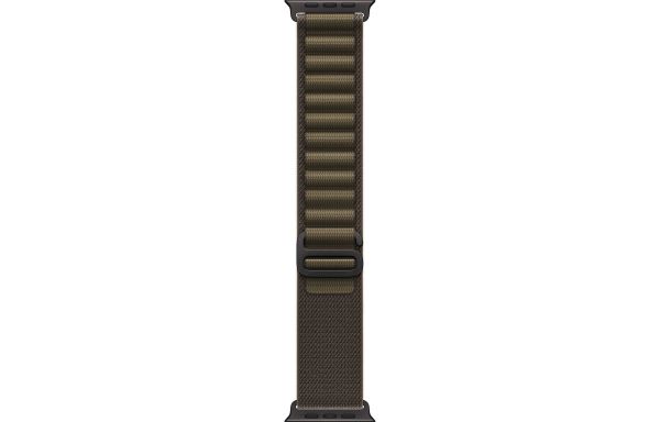 Apple Watch Ultra 4 Black Titanium Case with Dark Olive Alpine Loop - Large (MJCT4+MKDY4)