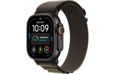 Apple Watch Ultra 4 Black Titanium Case with Dark Olive Alpine Loop - Medium (MJCT4+MKDX4)