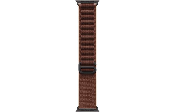 Apple Watch Ultra 4 Black Titanium Case with Burgundy Alpine Loop - Small (MJC04)