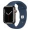 Apple Watch Series 7 LTE 41mm Graphite Stainless Steel Case with Abyss Blue Sport Band (MKHJ3)