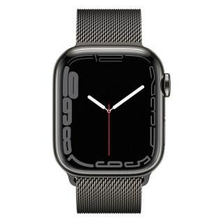 Apple Watch Series 7 GPS + Cellular 41mm Graphite Stainless Steel Case with Graphite Milanese Loop (MKHK3)