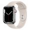Apple Watch Series 7 GPS + Cellular 45mm Silver Stainless Steel Case w. Starlight Sport Band (MKJD3)