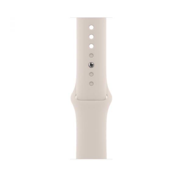 Apple Watch Series 7 GPS + Cellular 45mm Silver Stainless Steel Case w. Starlight Sport Band (MKJD3)