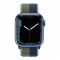 Apple Watch Series 7 GPS 45mm Blue Aluminum Case With Abyss Blue/Moss Green Sport Loop (MKNR3)