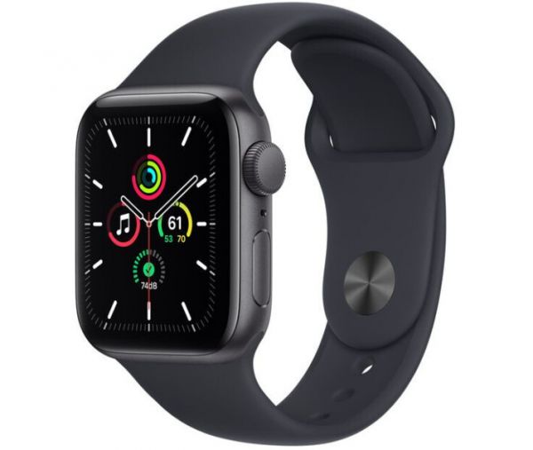 Apple Watch SE GPS 40mm Space Gray Aluminum Case with Midnight Sport Band (MKQ13)