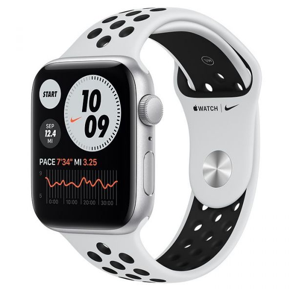 Apple Watch Nike SE GPS 44mm Silver Aluminium Case with Pure Platinum/Black Nike Sport Band (MKQ73)