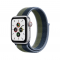 Apple Watch SE LTE 40mm Silver Aluminum Case With Abyss Blue Moss Green Sport Loop (MKQM3)