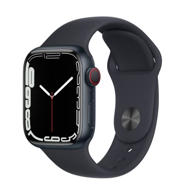 Apple Watch Series 7 LTE 41mm Midnight Aluminum Case with Midnight Sport Band (MKH73)