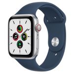 Apple Watch SE LTE 44mm Silver Aluminum Case With Abyss Blue Sport Band (MKRJ3)