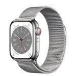 Apple Watch Series 8 GPS + Cellular 41mm Silver S. Steel Case w. Milanese Loop Silver (MNJ73/MNJ83)
