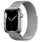 Apple Watch Series 7 LTE 45 mm Silver Stainless Steel Case with Silver Milanese Loop (MKJE3)
