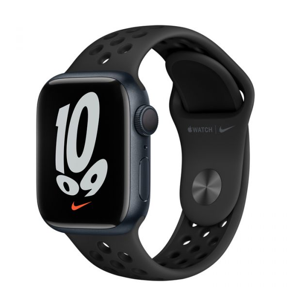 Apple Watch Nike Series 7 GPS 41mm Midnight Aluminum Case w. Anthracite/Black Nike Sport Band (MKN43)