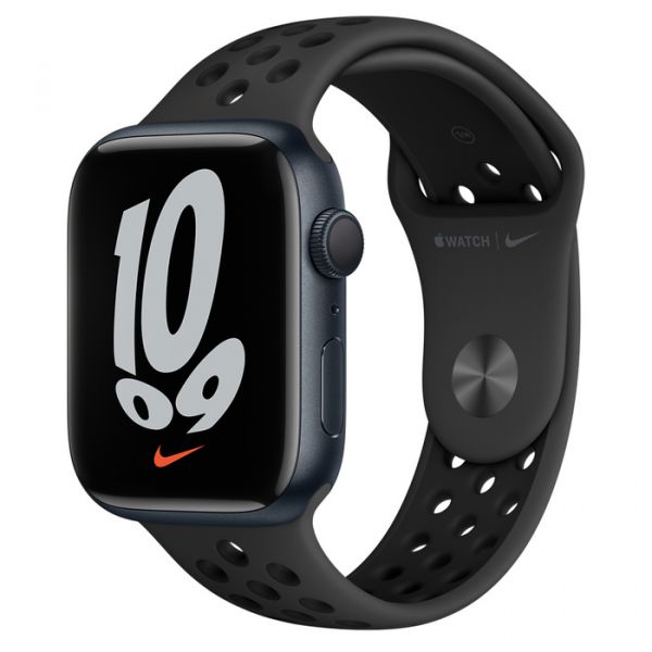 Apple Watch Nike Series 7 GPS 45mm Midnight Aluminum Case w. Anthracite/Black Nike Sport Band (MKNC3)
