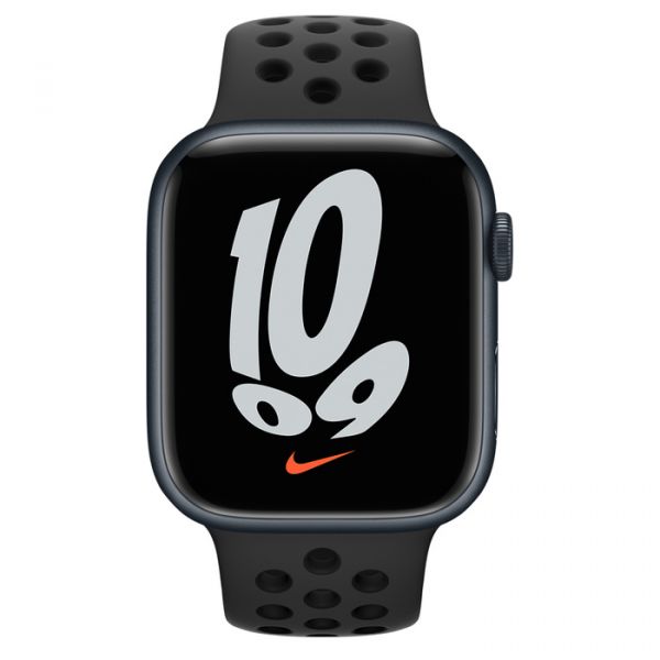 Apple Watch Nike Series 7 GPS 45mm Midnight Aluminum Case w. Anthracite/Black Nike Sport Band (MKNC3)