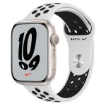 Apple Watch Nike Series 7 GPS 45mm Starlight Aluminum Case w. Pure Platinum/Black (MKNA3)