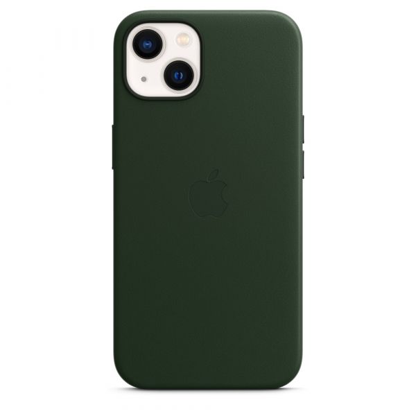 Чехол-накладка для iPhone 13 - Leather Case with MagSafe - Sequoia Green (MM173)