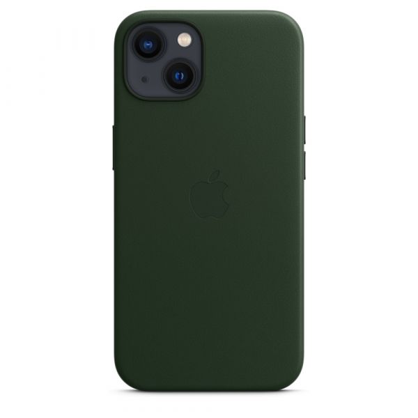 Чехол-накладка для iPhone 13 - Leather Case with MagSafe - Sequoia Green (MM173)