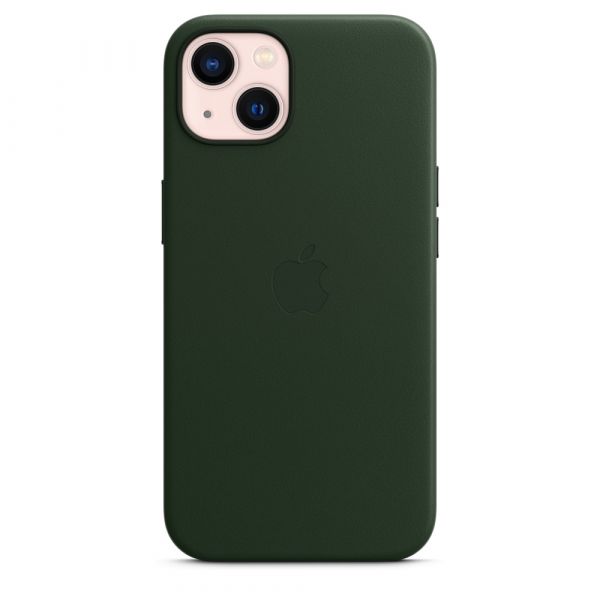 Чехол-накладка для iPhone 13 - Leather Case with MagSafe - Sequoia Green (MM173)