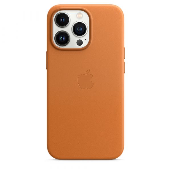 Чохол-накладка для iPhone 13 Pro Max - Leather Case - Golden Brown OEM