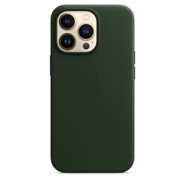 Чехол-накладка для iPhone 13 Pro Max - Leather Case - Sequoia Green OEM