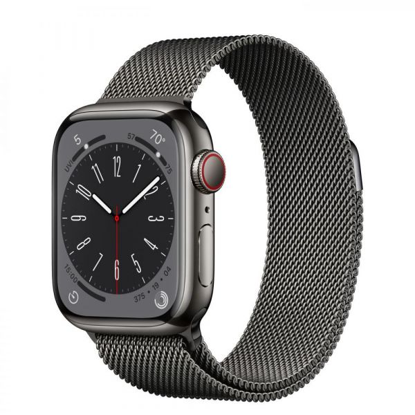 Apple Watch Series 8 GPS + Cellular 41mm Graphite S. Steel Case w. Milanese Loop Graphite (MNJL3/MNJM3)