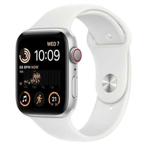 Apple Watch SE 2 LTE 40mm Silver Aluminum Case with White Sport Band M/L (MNTQ3)