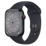 Apple Watch Series 8 LTE 45mm Midnight Aluminum Case with Midnight Sport Band - S/M (MNVJ3)