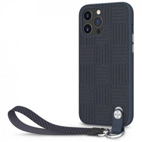 Чехол-накладка для iPhone 13 Pro Max - Moshi Altra Slim Hardshell Case with Wrist Strap - Midnight Blue (99MO117534)