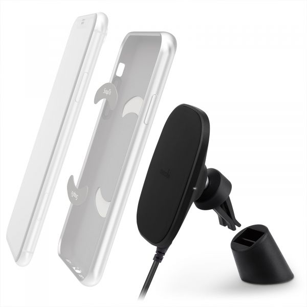 Автомобильный держатель Moshi SnapTo Car Mount with Wireless Charging Black (99MO122002)