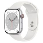 Apple Watch Series 8 LTE 41mm Silver S. Steel Case w. White S. Band (MNJ53)
