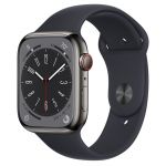 Apple Watch Series 8 GPS + Cellular 45mm Graphite S. Steel Case w. Midnight S. Band (MNKU3)