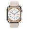 Apple Watch Series 8 GPS 45mm Starlight Aluminum Case with Starlight Sport Band - Size S/M (MNUP3)