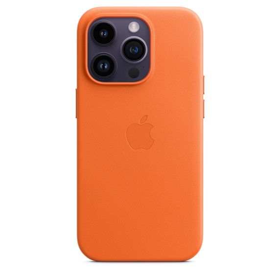 Чехол-накладка для iPhone 14 Pro Max - Apple Leather Case with MagSafe - Orange (MPPR3)