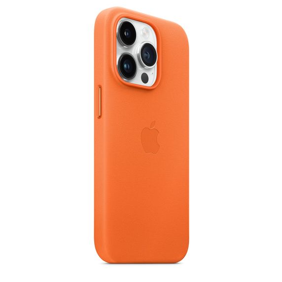Чехол-накладка для iPhone 14 Pro Max - Apple Leather Case with MagSafe - Orange (MPPR3)