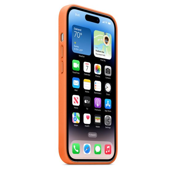 Чехол-накладка для iPhone 14 Pro Max - Apple Leather Case with MagSafe - Orange (MPPR3)