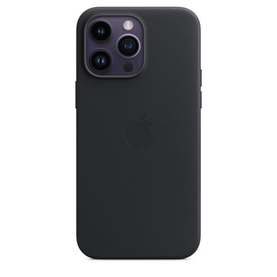 Чехол-накладка для iPhone 14 Pro Leather Case with MagSafe (Midnight)