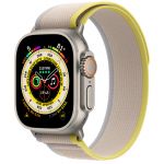 Apple Watch Ultra GPS + Cellular 49mm Titanium Case with Yellow/Beige Trail Loop - S/M (MNHD3/MNHK3)
