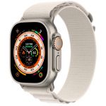 Apple Watch Ultra GPS + Cellular 49mm Titanium Case with Starlight Alpine Loop - S (MQFA3)