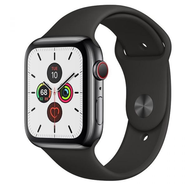 Apple Watch Series 5 LTE 44mm Space Black Steel w. Black b.- Space Black Steel (MWW72) 